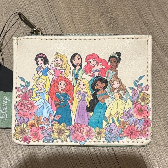 Loungefly Handbags - Loungefly Cream Floral Disney Princess Zip Wallet